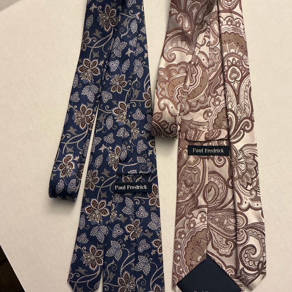Paul Fredrick Blue Floral and Brown Paisley Ties
